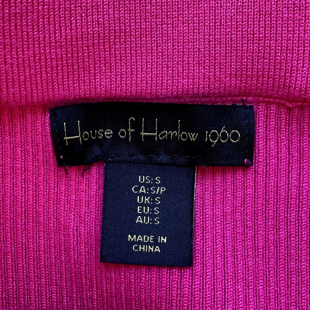 House of Harlow 1960 Ribbed Midi Skirt Set in Hot Pink Sz S Matching - Picture 8 of 9